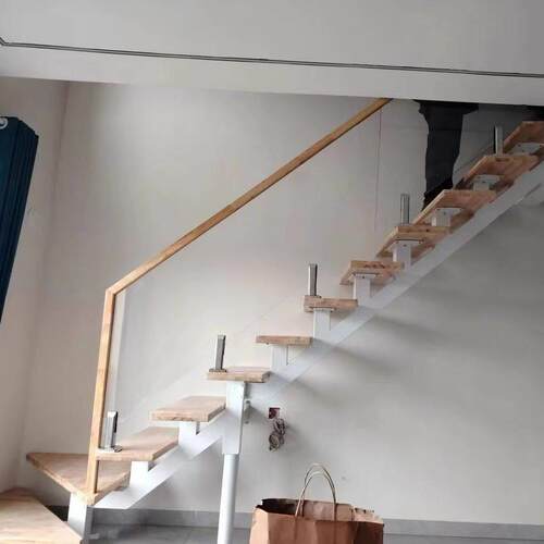 双梁玻璃楼梯现代阁楼楼梯家用网红楼梯别墅复式轻奢定制组装