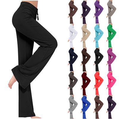Micro flared yoga pants, high waisted drawstring tied
