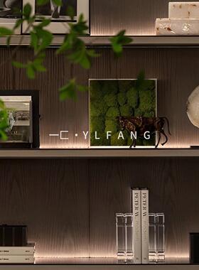 一匚 现代轻奢书架背景墙陈列软装装饰 样板间酒店会所民宿摆件