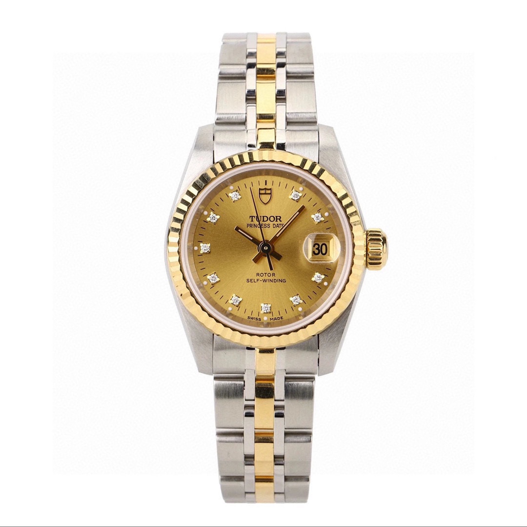 公价30000[9.8新]帝舵公主系列间18K金自动机械腕表92413女表钻石