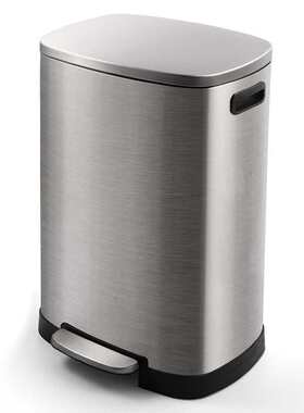 医院酒店垃圾桶不锈钢脚踏款家用商用大容量50L废纸篓大号缓降