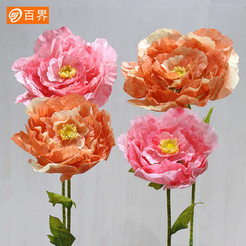 商场大型开合置橱窗美仿真陈现场艺电动花纸界百花布花束装饰感应