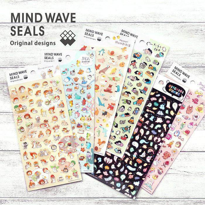 蘑菇屯 日本进口 Mind Wave手帐素材小贴纸 女孩动物猫咪幽灵