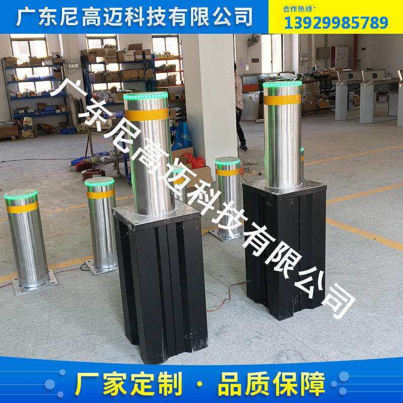 长期供应带灯防撞路桩自动升降柱 无线遥控圆形自动升降柱埋地式