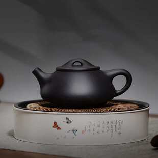 壶茶具家用孔壶石单手工紫砂过滤砂原矿黑功夫茶壶半瓢球泡茶壶