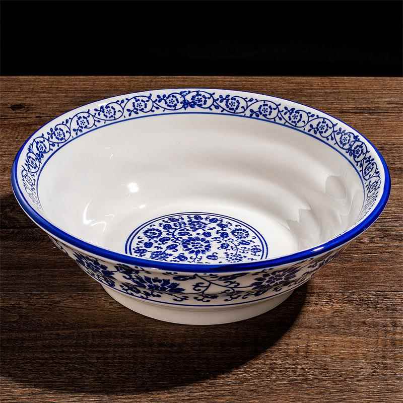 A5L面碗青花瓷商用陶瓷圆形复古风米线粉烩面麻辣烫碗中式餐厅拌