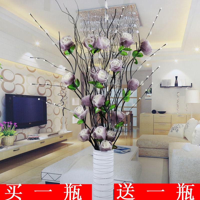 叶脉干燥花客厅落地花假花摆件玫瑰花干燥花花束干燥树枝新房室内