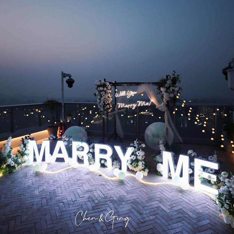 YKJ大号love表e白mar牌rym求婚发光led数字灯1母00英文字灯灯箱灯