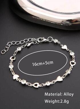 Hollow heart bracelet爱心锆石手炼简约高级感ins风镂空心形手炼