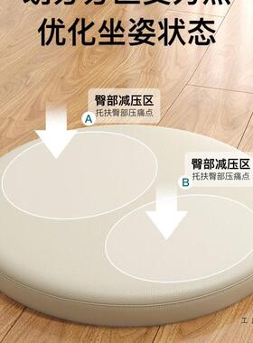 圆形坐垫卡皮餐椅垫革吧F5M6758H台凳垫座飘窗地蒲团记忆棉防滑上