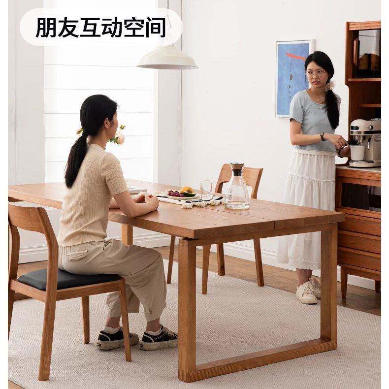 莫比恩餐桌原木饭餐桌客厅大长书桌书桌实木白蜡木家用工作台