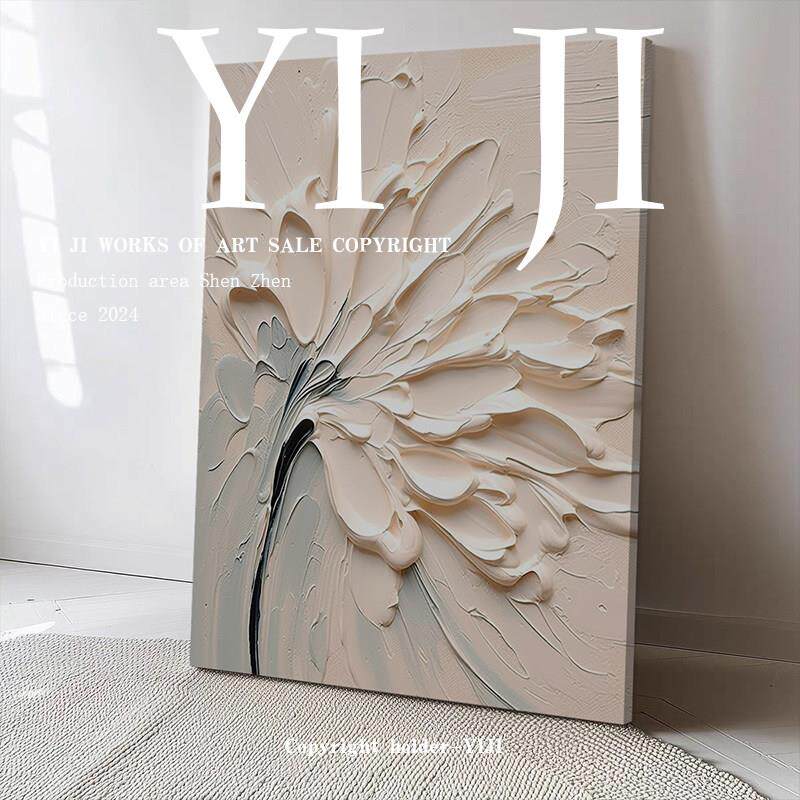 YJ.ART原创手绘《创泽章》现代简约客厅装饰画 画玄关抽象艺术肌