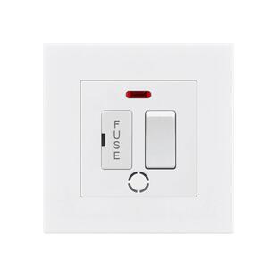 PC白色普通13A菲士蘇带開關掣 fuse蘇保险丝开关带20A接线蘇86型