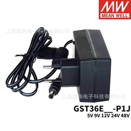 GST36E明纬电源供应器P1J 36W 12V24V E12/E24/E05/E09/E48壁挂式