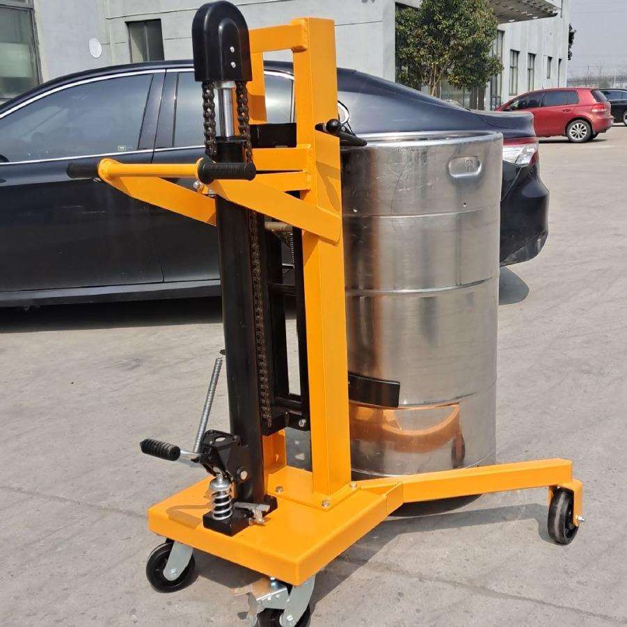 厂家手动液压油桶搬运车咬嘴圆桶手推车铁桶塑料桶液压叉车装卸车
