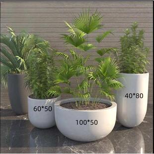 椭圆花盆异形美花盆陈可户外器可定地大落广场花定玻璃钢商场组合