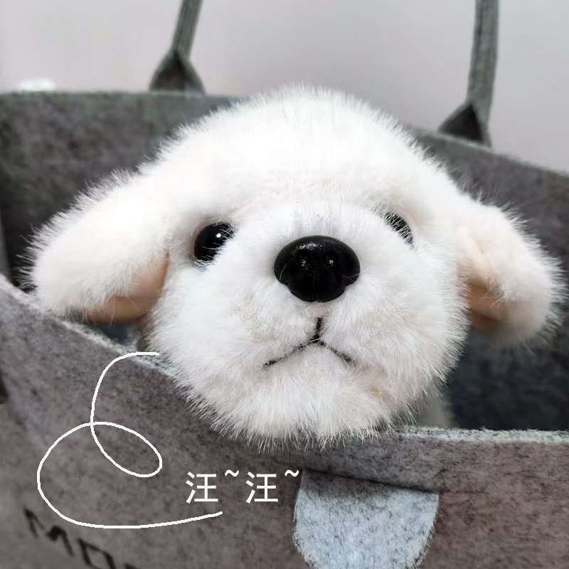 仿真趴趴拉布拉多狗狗毛绒玩具白色小狗玩偶娃娃抱枕安抚玩偶礼物