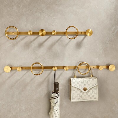 关衣服挂实心衣帽衣架全钩挂高端厂家铜挂衣壁挂墙上源头钩玄