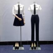 夏装 酒店前台工作装 餐饮服务员工作服美容师工衣职业装 女短袖 套装