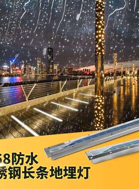 led不锈钢长条地埋灯户外防水IP68嵌入式台阶灯条型水下埋地灯
