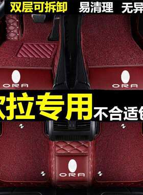 适用欧拉黑猫iQ欧拉好猫R1白猫闪电猫芭蕾猫专用全包围汽车脚垫