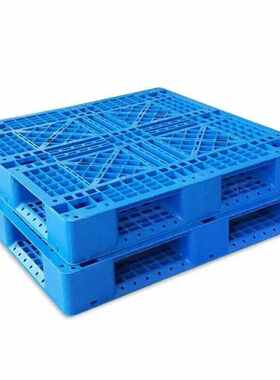 鸣固物流塑料托盘叉车垫板仓库防潮托盘卡板蓝色网格田字1200*100