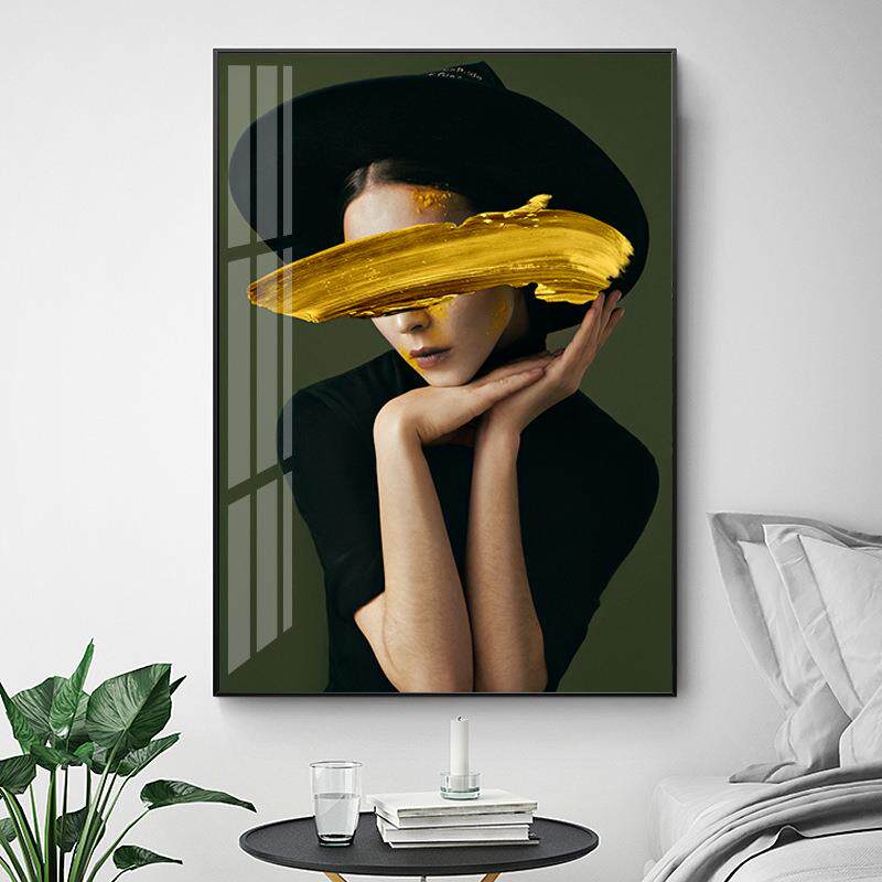 新款直销北欧餐厅装饰画现代简约客厅抽象轻奢挂画美容院人物个性