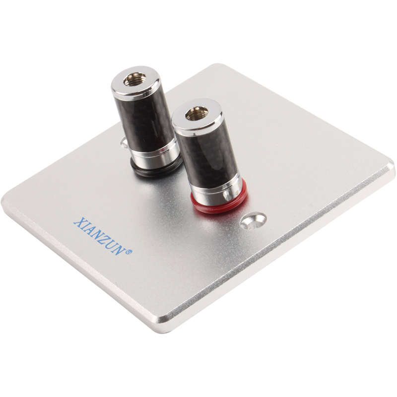 线尊 Z7音响接线柱碳纤音箱接线盒86型面板镀铑入墙式喇叭线墙插