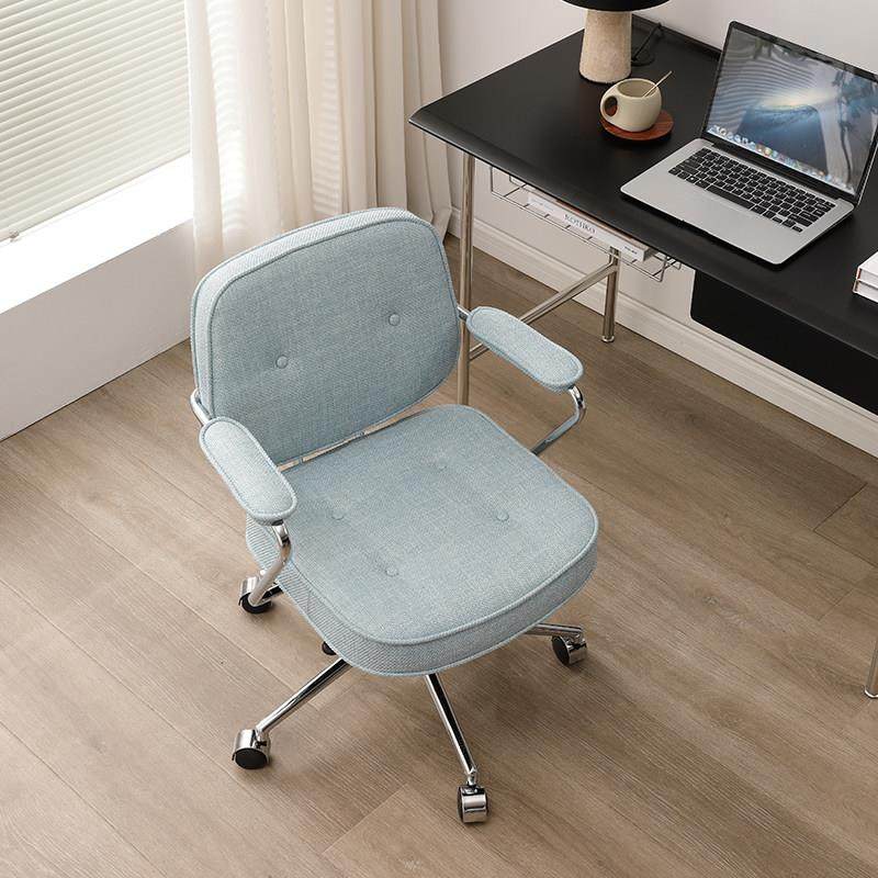 亚麻布艺电脑椅子阿勒夫耶平替升降舒适久坐办公学习书桌书房转椅