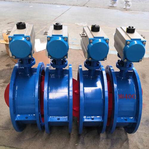 厂家直供气动通风蝶阀法兰气动通风蝶阀D641H-16CDN300气动执行