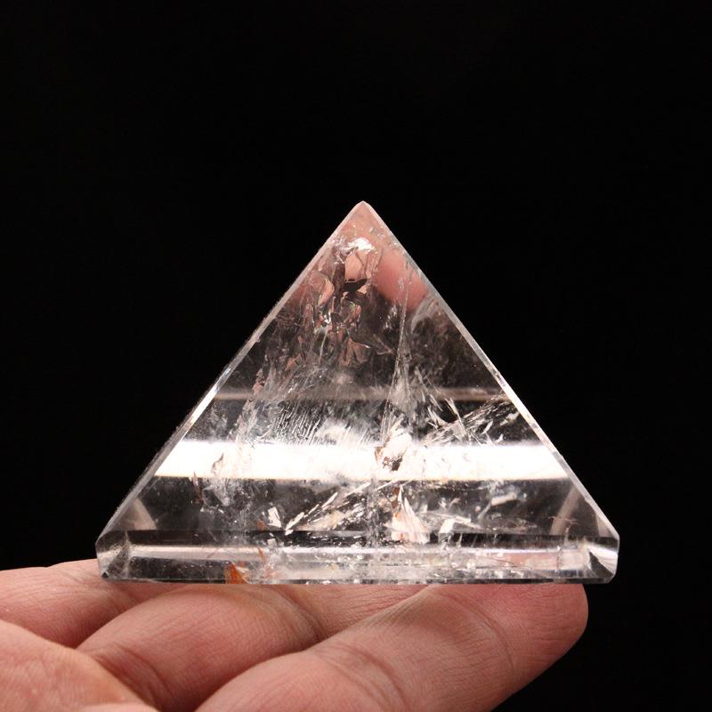 天然白水晶金字塔摆件能量水晶能量发生器家居摆件
