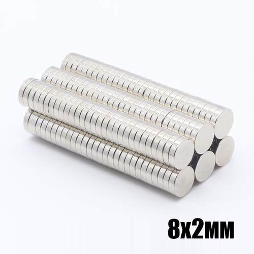 8*2钕铁硼圆形强磁磁铁冰箱贴徽章衣服包装双面磁铁吸铁石8x2