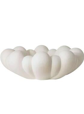 简约花瓣水果盘艺术现代法式家居首饰收纳托盘奶油装饰品摆件