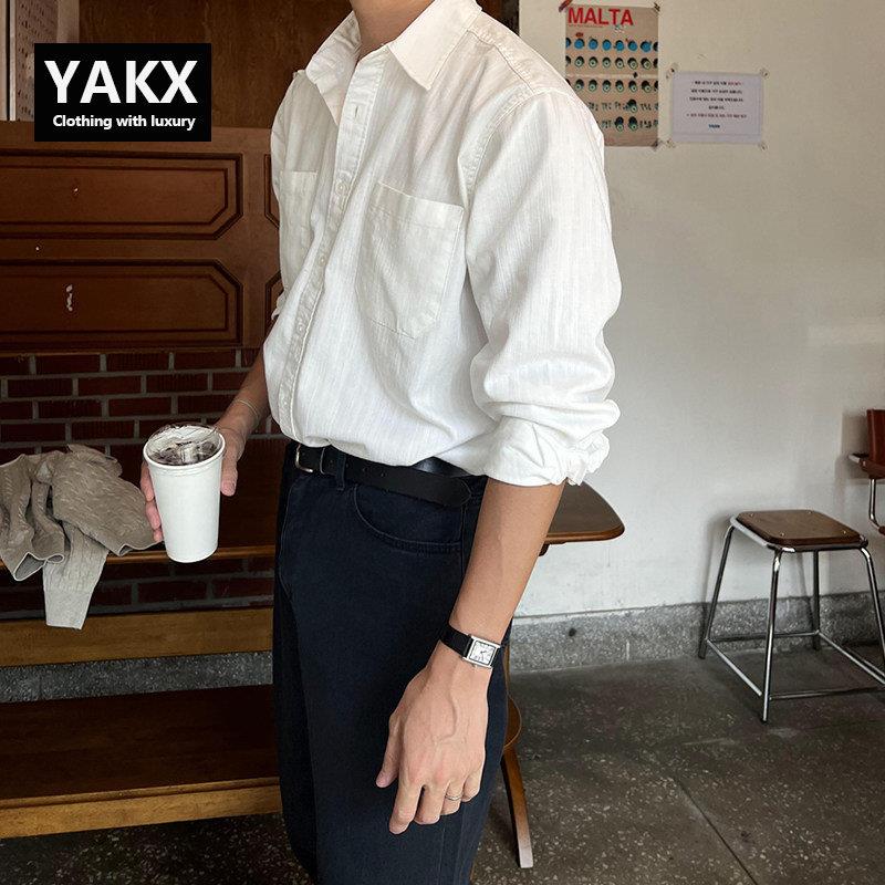 高级感白色亚麻长袖衬衫男士春夏季2026新款韩版防晒透气衬衣男款