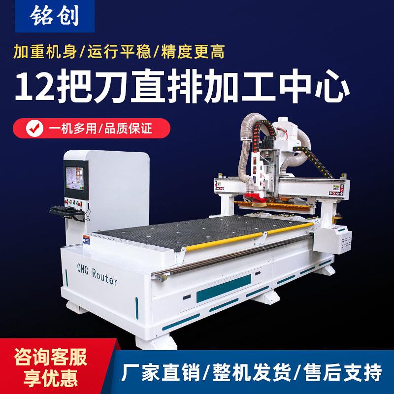 铭创全自动木工数控开料机板式家具橱柜门木板拉米诺多工序雕刻机图片