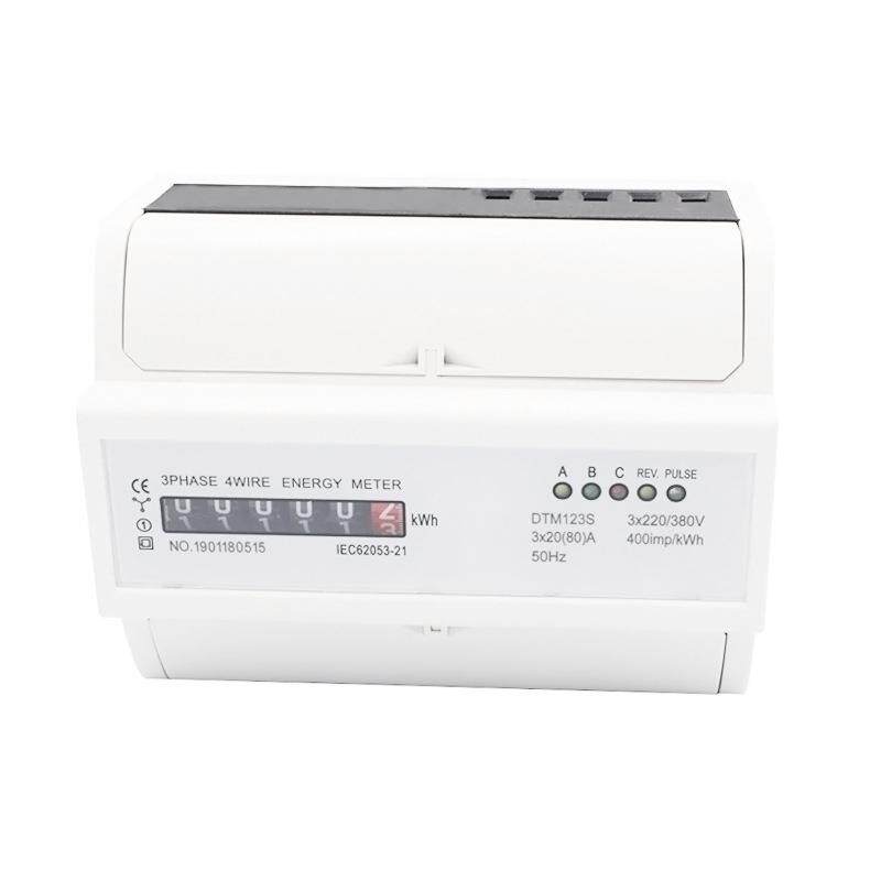 三相电能表DTM123S计度器显示轨道式安装英文出口型