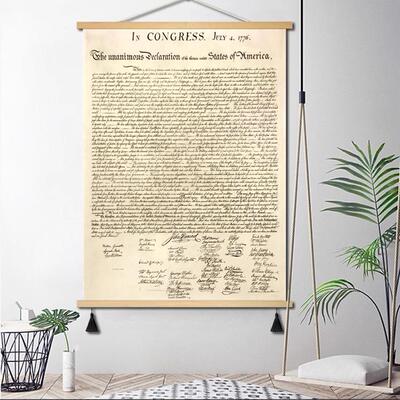 美国独立宣言 The Declaration of Independence复古墙壁布艺挂画