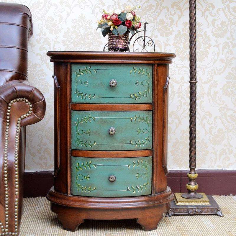 美式乡村实木复古墙角柜转角柜三角柜直角柜卧室电视柜客厅储物柜