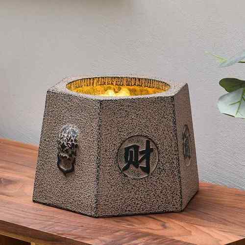 仿古招财进宝流水喷泉循环水生财古井客厅玄关办公桌桌面装饰摆件