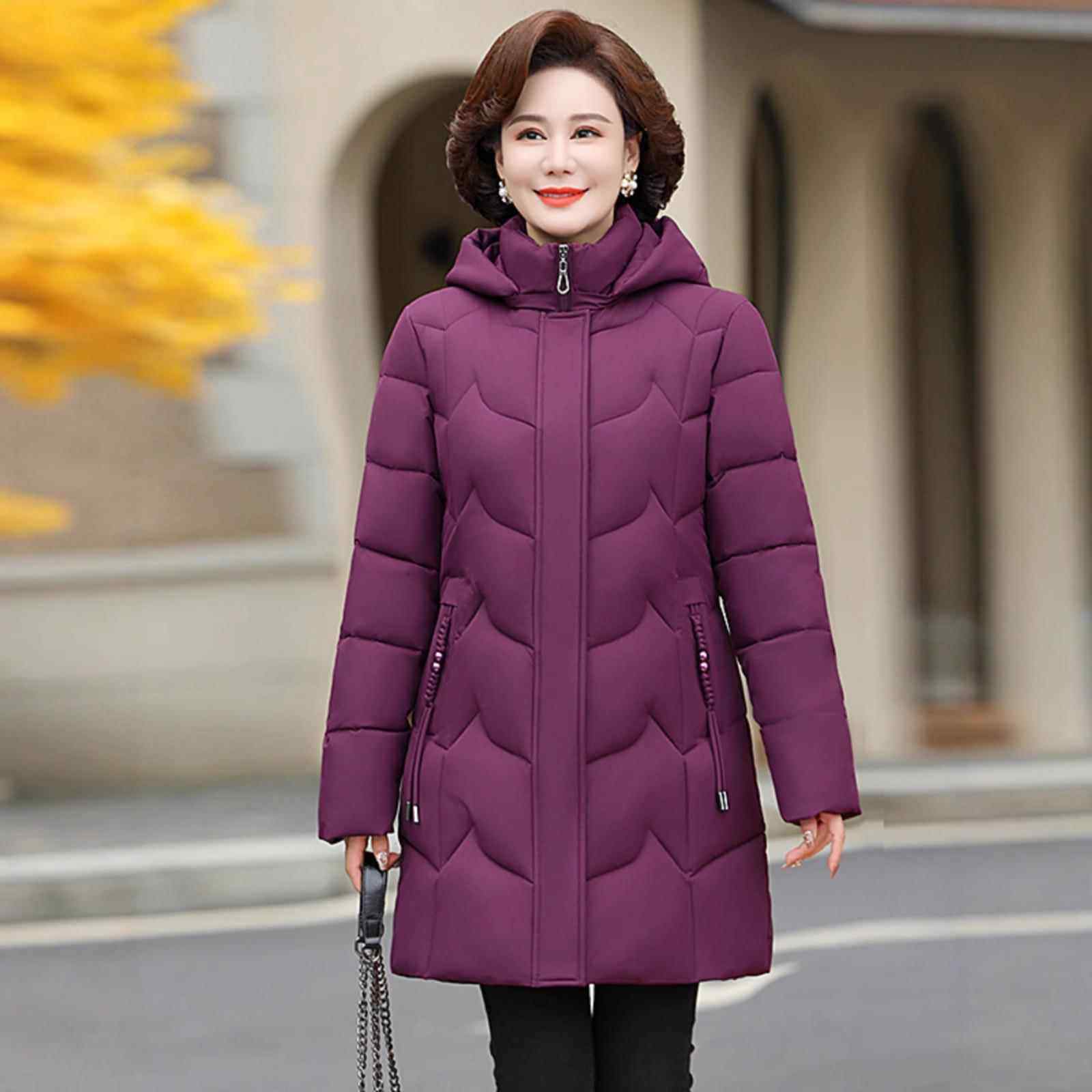 正品撤柜套外棉老衣女中长款新款羽71-815洋气中年秋冬加厚绒棉服