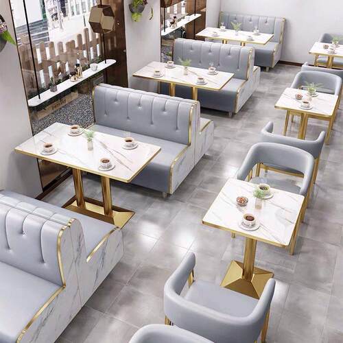 网红奶茶店桌椅组合甜品小吃汉堡火锅店饭厅卡座沙发商用餐饮家俱