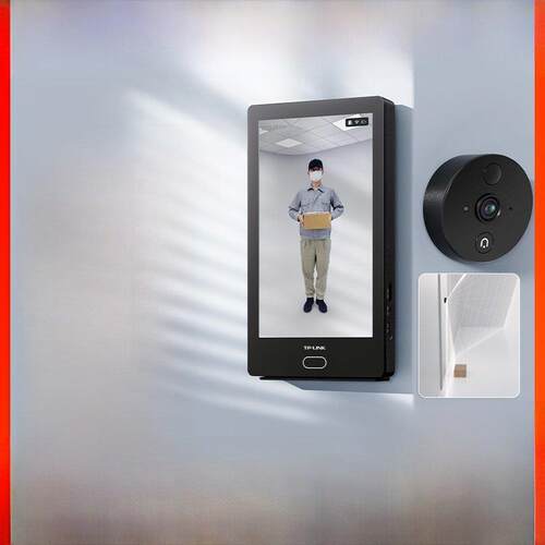 普lian Tp-Link智能猫眼门铃摄像头可视屏幕180度家庭监控入口Db6