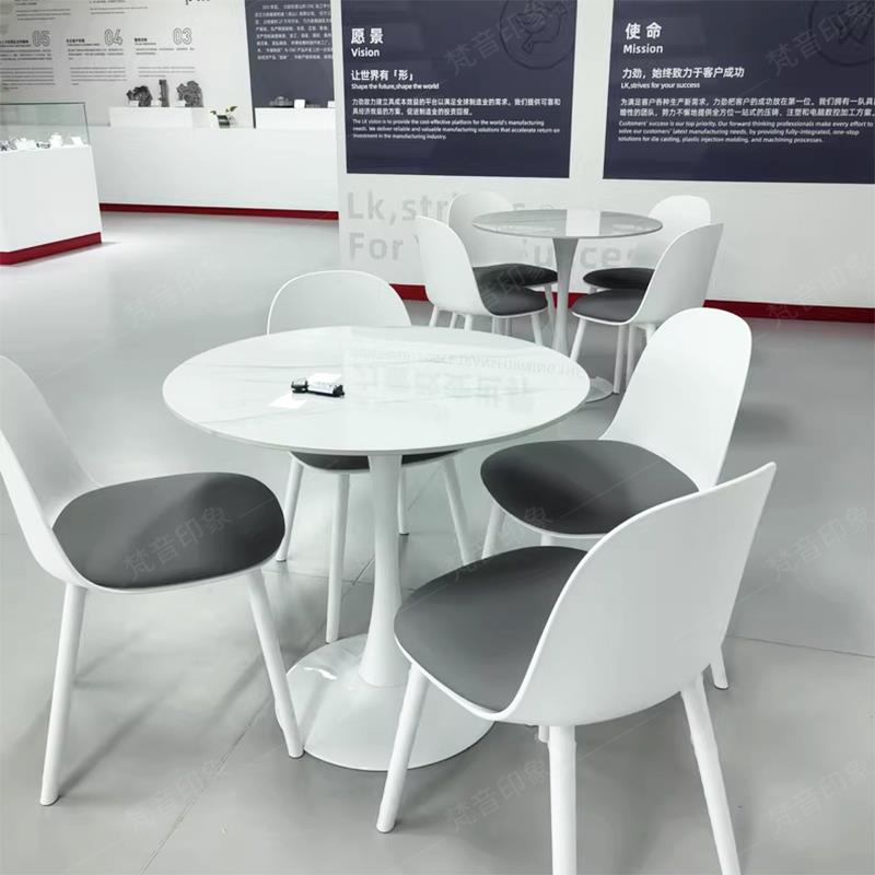 洽谈桌椅简约会议桌休闲会客茶几展会咨询小圆桌美容院展厅桌椅