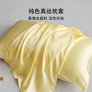 真丝纯色枕套单面桑蚕丝苏州丝绸单人枕头套一只装48*74cm