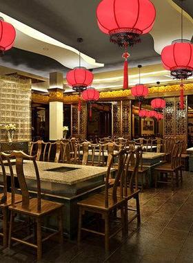 新中红色灯笼吊灯仿80021古餐厅走廊道门过宫灯现代中国式风厅婚