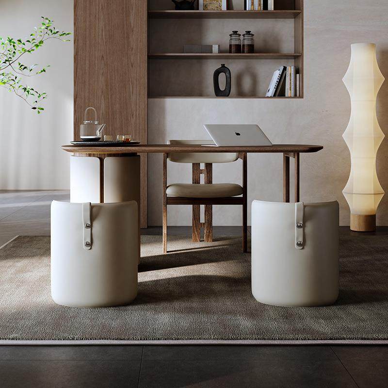 一体小阳台现代简约茶桌办公桌新中式书桌茶台家用两用客厅悠质木