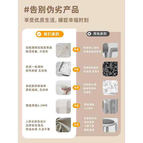 料凳塑子家用结实耐可叠放凳QHT商用餐用桌备用胶凳加厚软包板圆