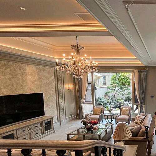 复法式楼客厅吊f灯140式别墅公寓中空大气式灯具lot挑空长楼美梯