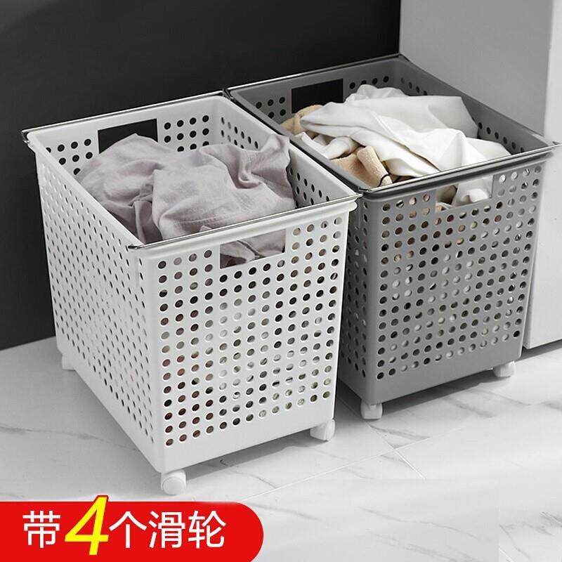 脏衣篓家用化妆室浴室带轮洗衣篮子放脏衣服分区洗澡收纳筐脏衣篮