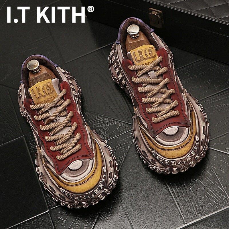I.T KITH春季新款时尚休闲鞋厚底潮鞋英伦青年男鞋个性小众低帮